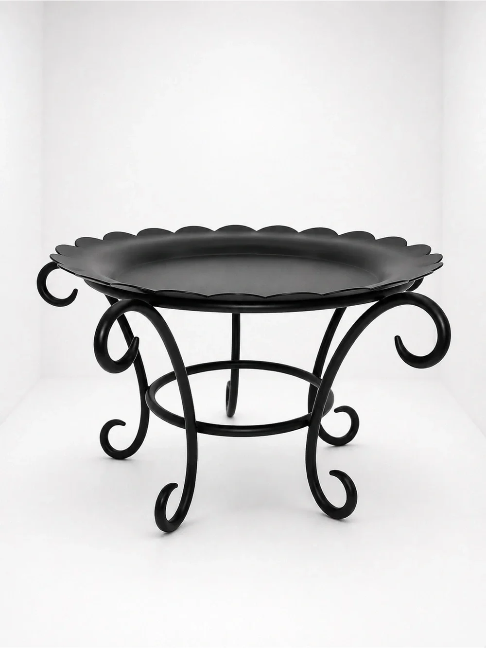 PartyLite Black Scalloped Metal Candle Holder Stand
